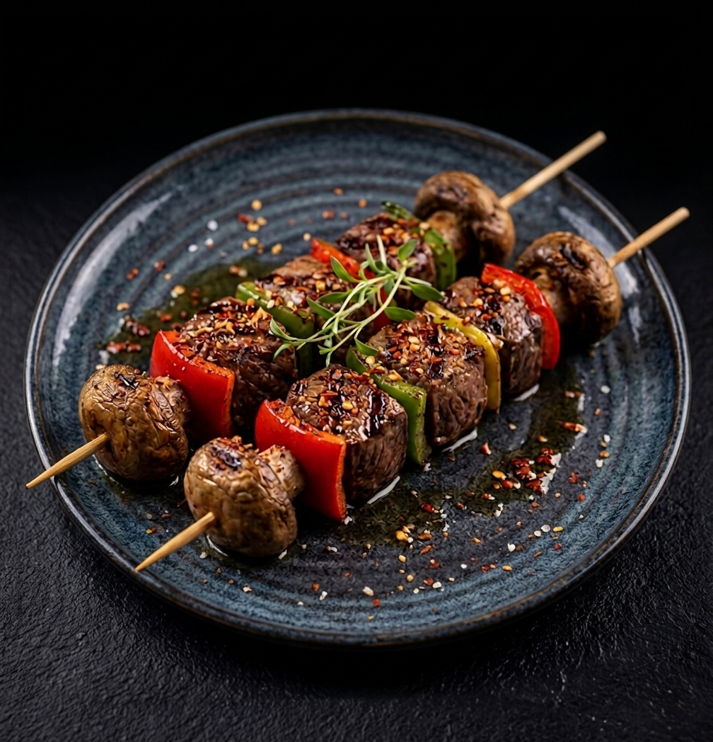 Brochetas con Merkén del Diablo.